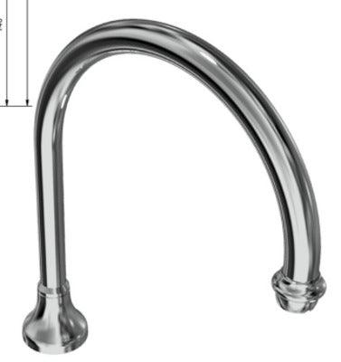 RAM MERINO HOB SPA SPOUT 200MM GOOSENECK CHROME WHITE - Burdens Plumbing