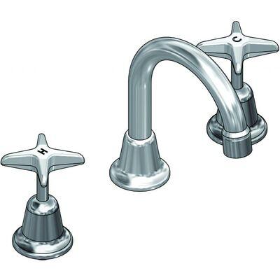 RAM SOUHTERN CROSS BASIN SET C/W G'NECK SPOUT C/P - Burdens Plumbing