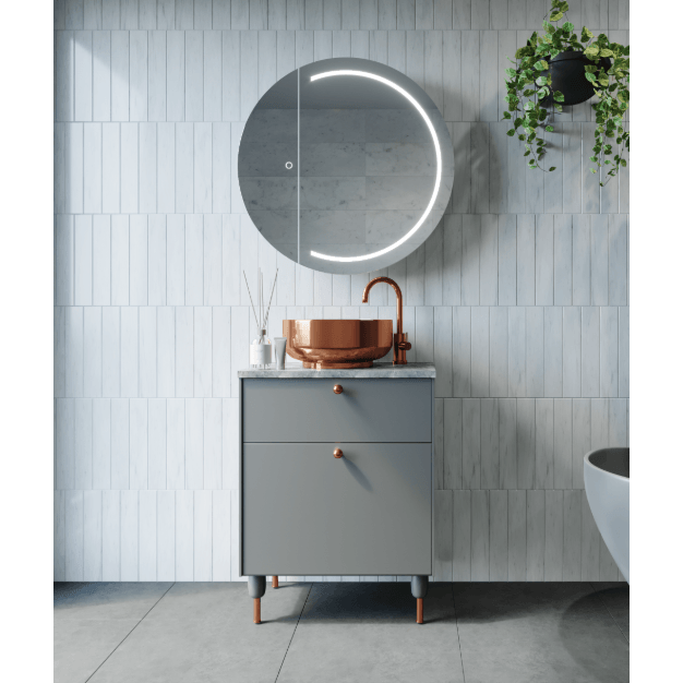 Remer Pearl 900 Round Led Shaving Cabinet - Burdens Plumbing