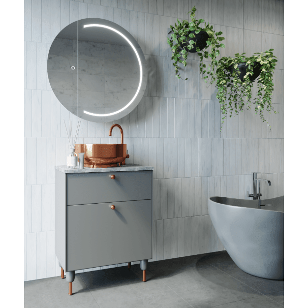 Remer Pearl 900 Round Led Shaving Cabinet - Burdens Plumbing