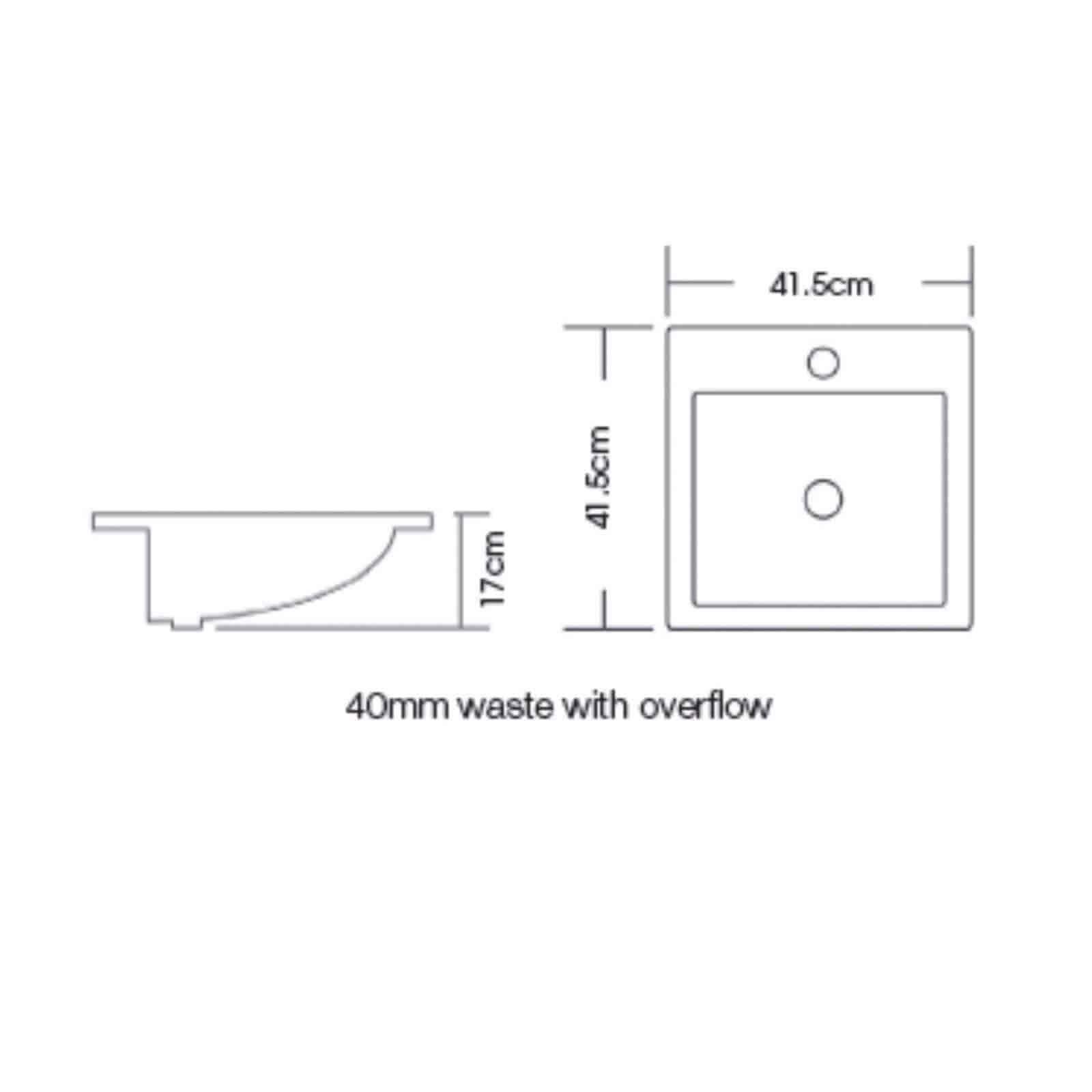 Rf Milano Drop In Basin Square 415X415X170 9048 - Burdens Plumbing