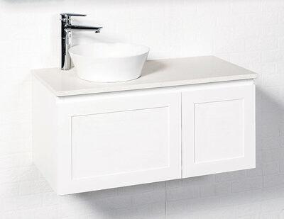 RF VIRTUE 900MM VANITY WALL HUNG WITH CAESERSTONE TOP INC BASIN - Burdens Plumbing