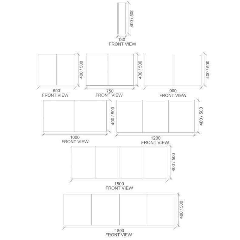 Rifco Overlay Sleek 500 X 1200 3 Door Shave Cabinet 7385 - Burdens Plumbing