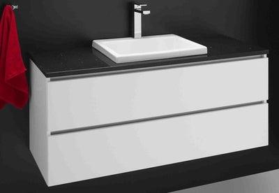 RIFCO PLATINUM 900 W/HUNG VANITY WITH STONE TOP GLOSS WHITE - Burdens Plumbing