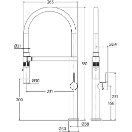 Sansa Pull Down Sink Mixer, Matte Black - Burdens Plumbing