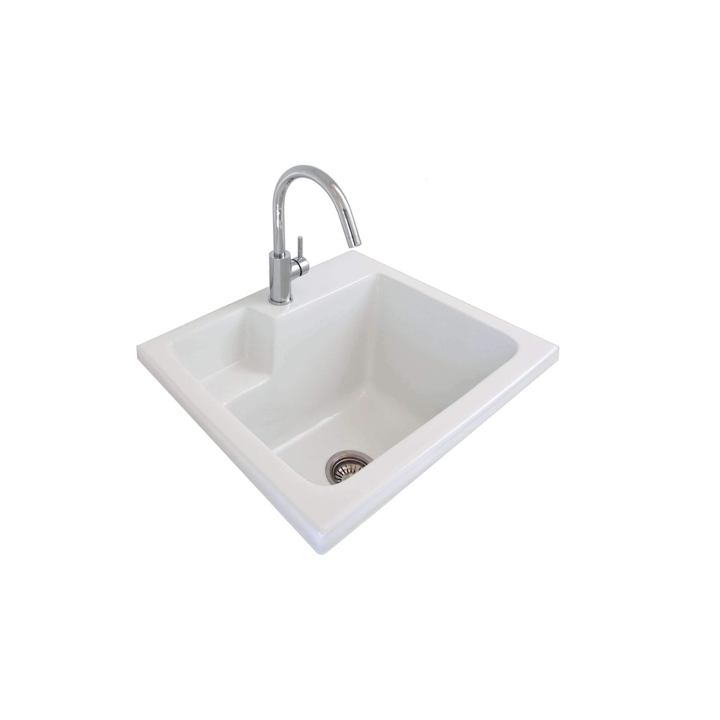 Seima Laundry Trough China Square 620 X 550 1Th White - Burdens Plumbing