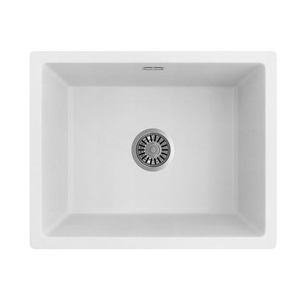 SEIMA OROS 550 ARQSTONE SINK 1 BOWL WHITE 550X440X210MM - Burdens Plumbing