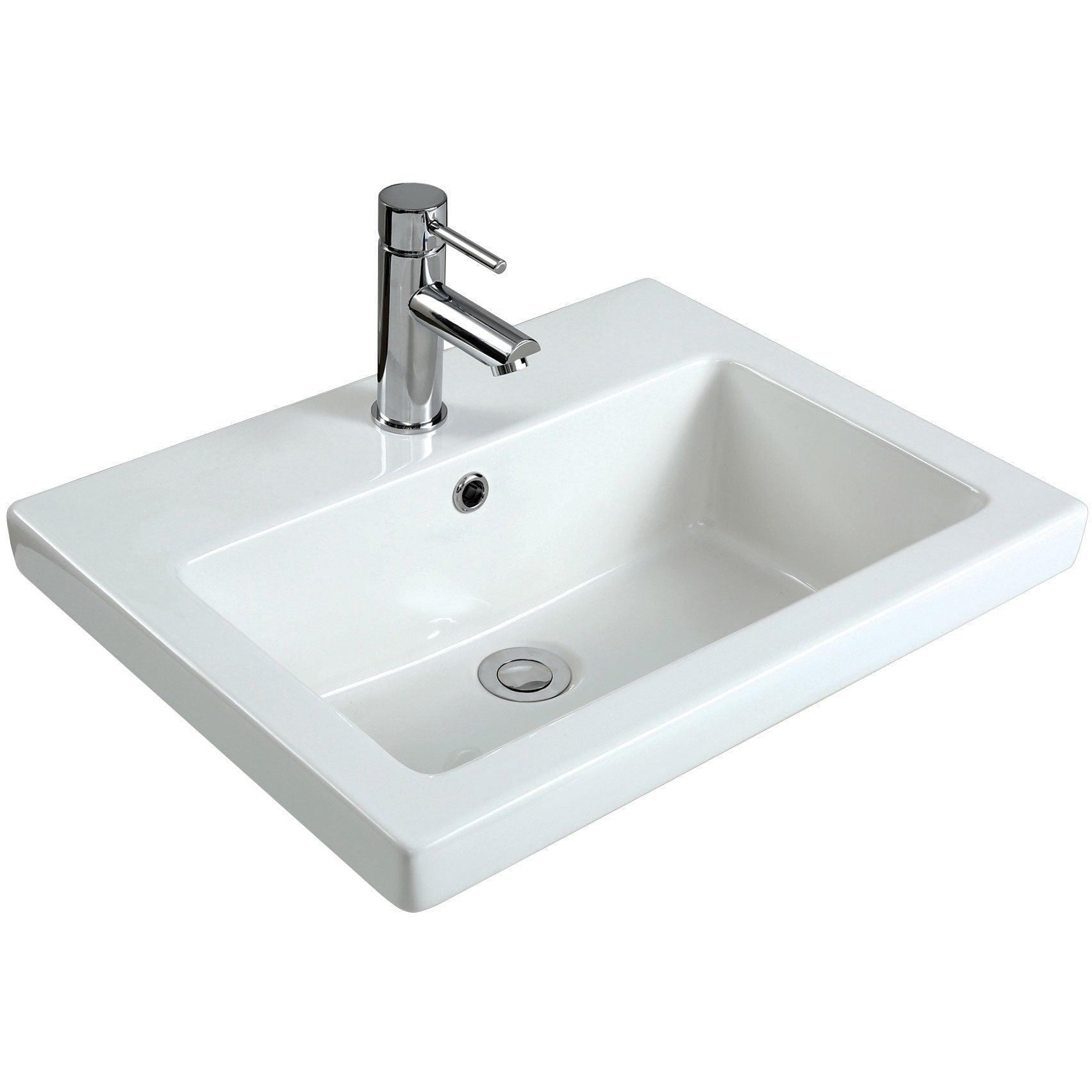 Seima Plati 024 Inset, Above Counter Basin 1 Tap Hole - Burdens Plumbing