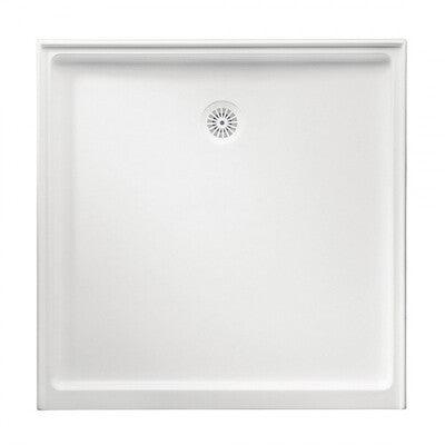 SHOWER BASE MARBLETREND 1000 X 1000 REAR OUTLET WHITE - Burdens Plumbing