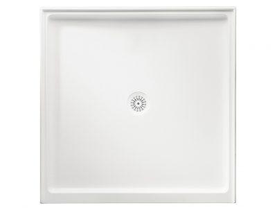 SHOWER BASE MARBLETREND 900 X 900 CENTRE OUTLET WHITE - Burdens Plumbing