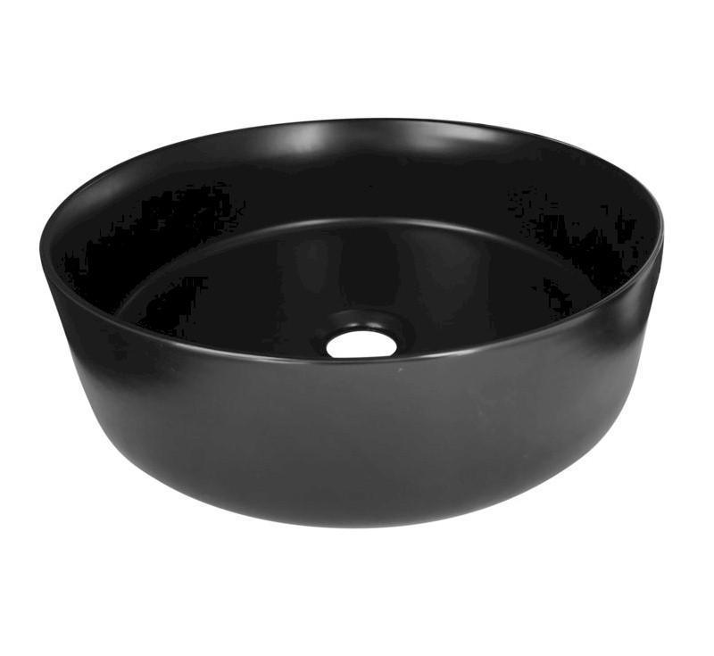 Siera Round Slimline Ceramic Vessel Basin Matt Black - Burdens Plumbing