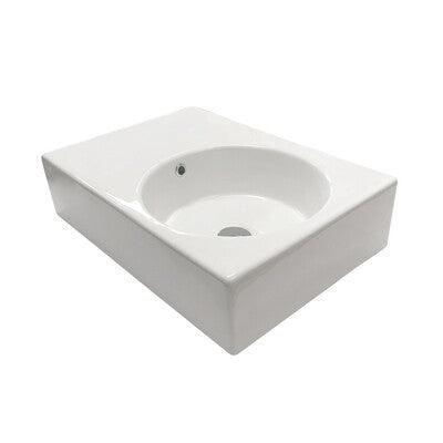 STREAMLINE PLAZA WALL HUNG BASIN WOF SIDE SHELF RIGHT BOWL NO TAP HOLE - Burdens Plumbing