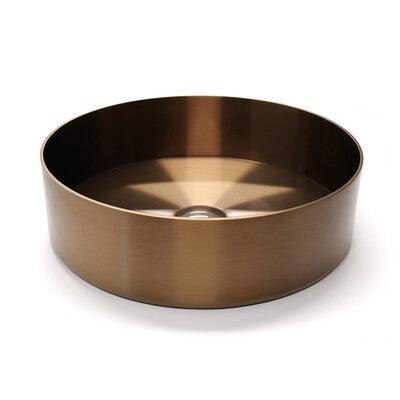 STREAMLINE VENN 400MM STEEL ABOVE COUNTER BASIN BRUSHED COPPER - Burdens Plumbing
