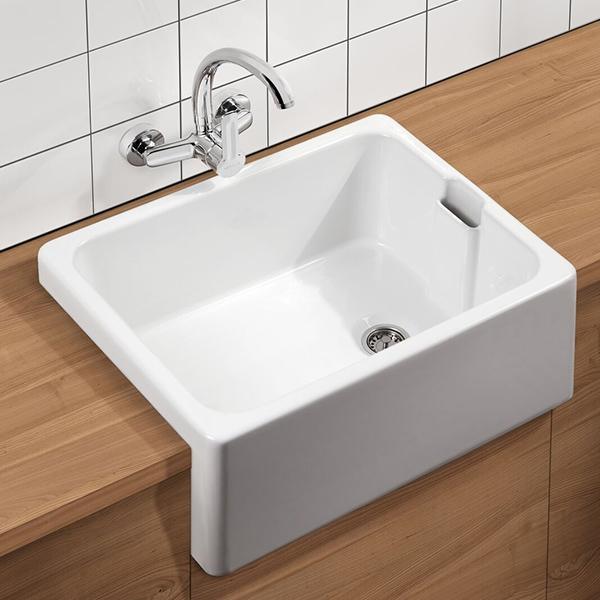 T&H Belfast 60 X 46 Fine Fireclay Butler Sink With Internal Overflow - Burdens Plumbing