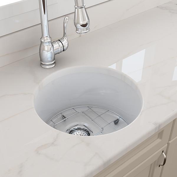 T&H CUISINE ROUND 47 INSET / UNDERMOUNT FINE FIRECLAY SINK - Burdens Plumbing
