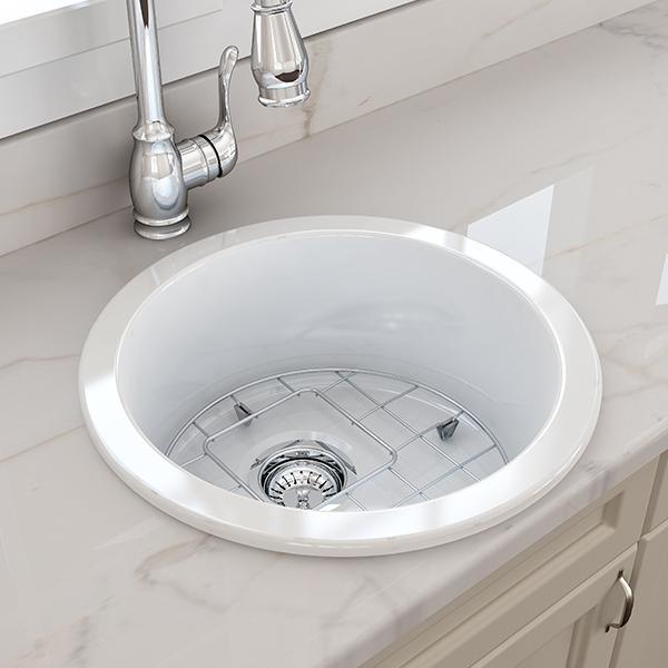 T&H CUISINE ROUND 47 INSET / UNDERMOUNT FINE FIRECLAY SINK - Burdens Plumbing