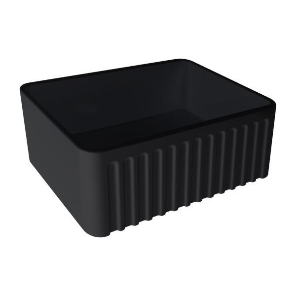 T&H NOVI 60 X 46 FINE FIRECLAY BUTLER SINK MATTE BLACK - Burdens Plumbing