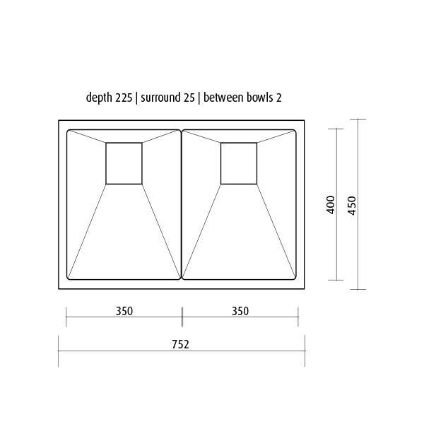 Tetra Pro Blade S/S Sink 2B 750X450 By Seima(Seima P#:Sks-T750) - Burdens Plumbing