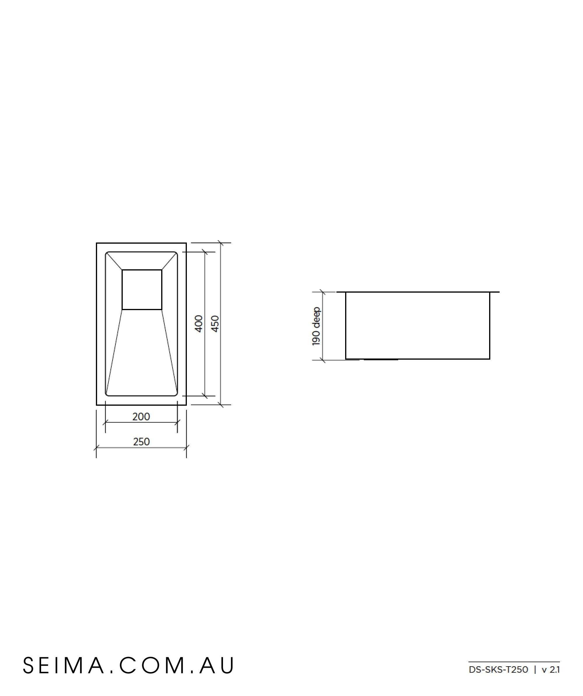 Tetra Pro S/S Sink 1B Inner200X400 By Seima(Seima P#:Sks-T250) - Burdens Plumbing