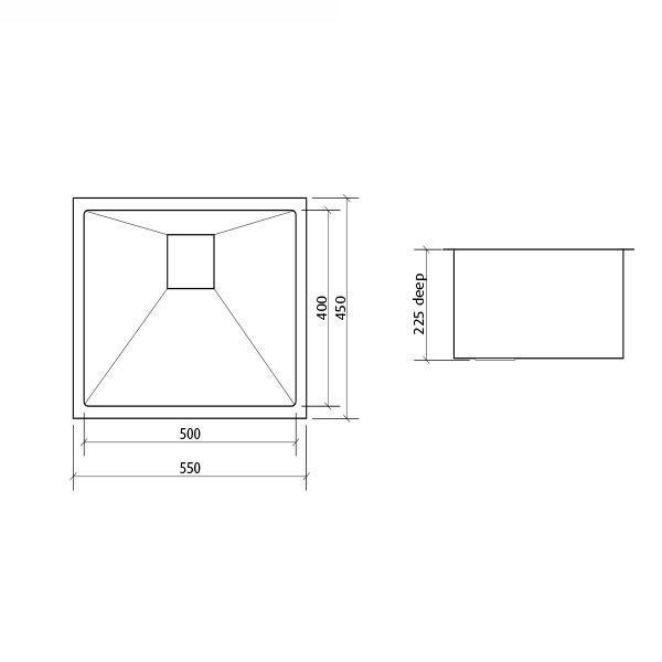 Tetra Pro S/S Sink 1B Inner500X400 By Seima(Seima P#:Sks-T550) - Burdens Plumbing