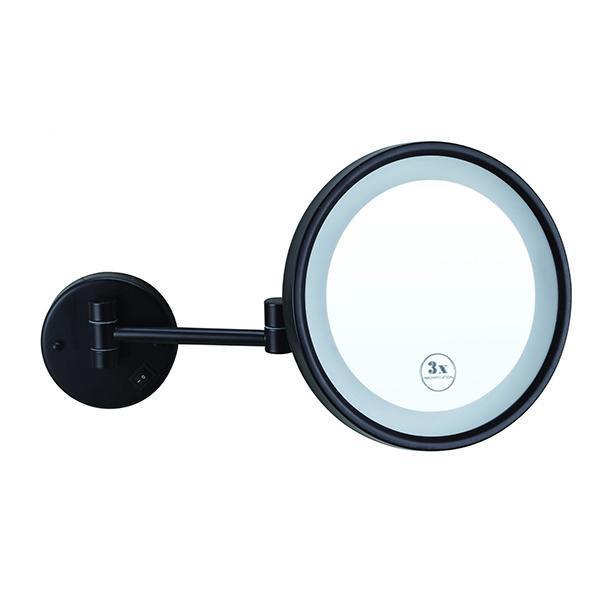 Thermogroup Ablaze 3X Magnifying Mirror With Cool Light - Matte Black - Burdens Plumbing