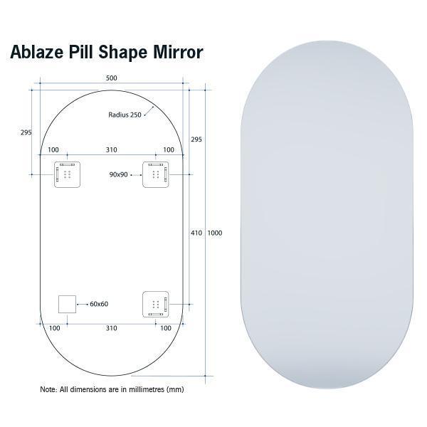 Thermogroup Duke Pill Shape Polished Edge Mirror - Burdens Plumbing