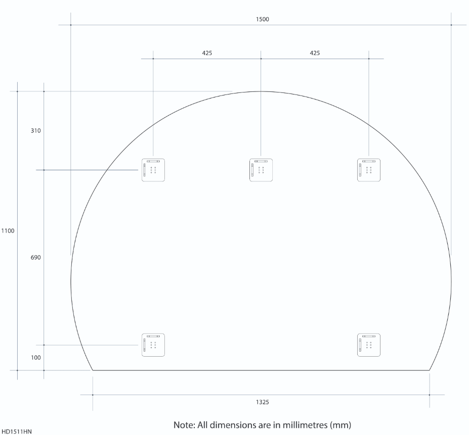 Thermogroup Hd1511Hn D-Shaped Polished Edge Mirror - Burdens Plumbing