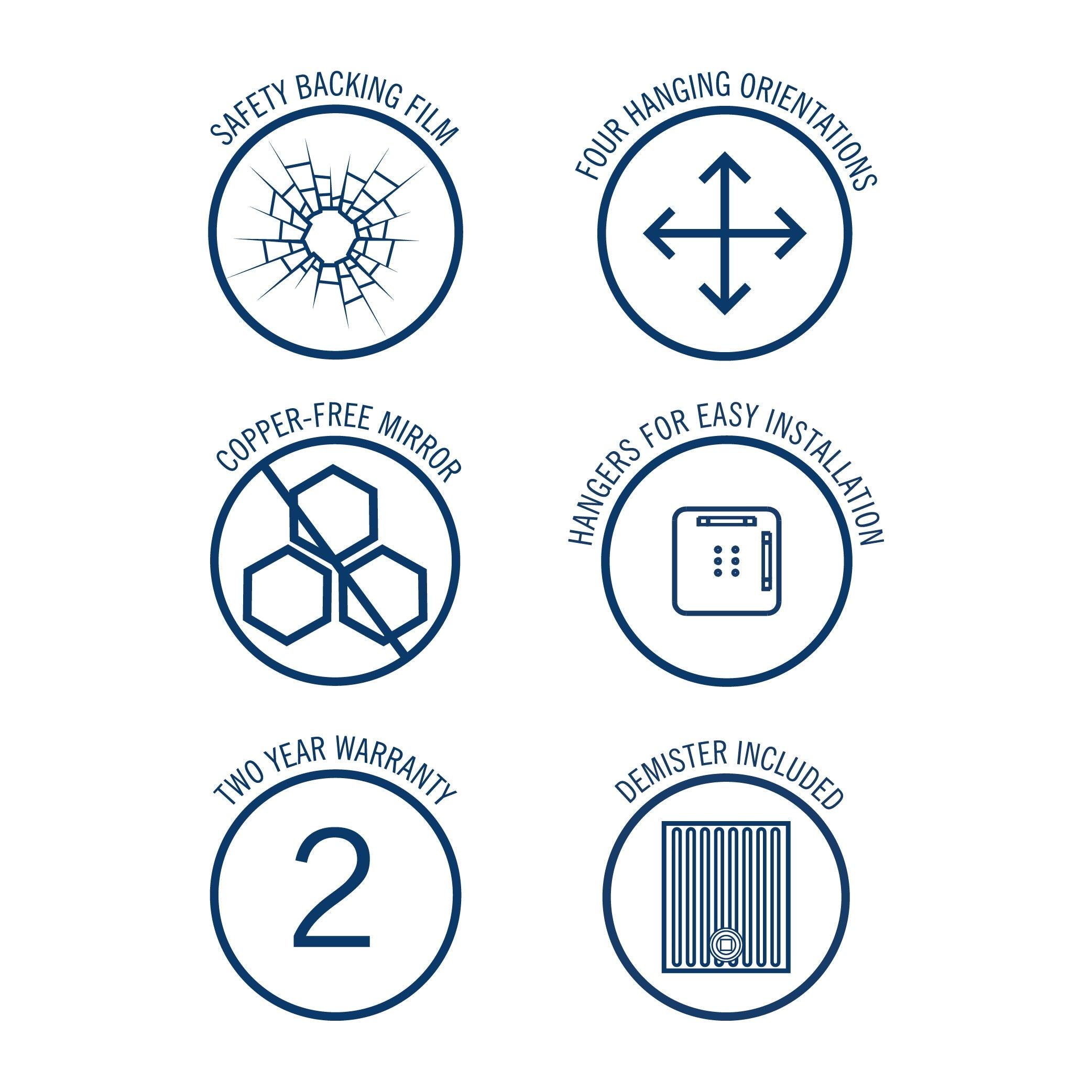 Thermogroup Hd1511Hn D-Shaped Polished Edge Mirror With Demister - Burdens Plumbing