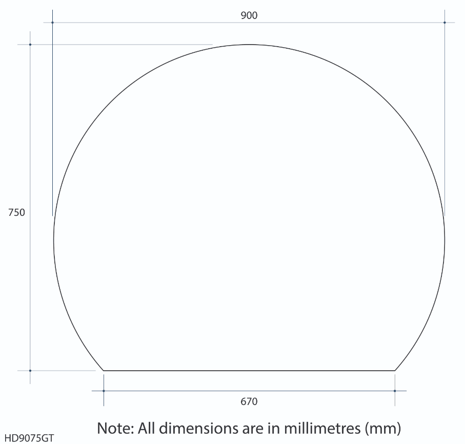 Thermogroup Hd9075Gt D-Shaped Polished Edge Mirror - Burdens Plumbing