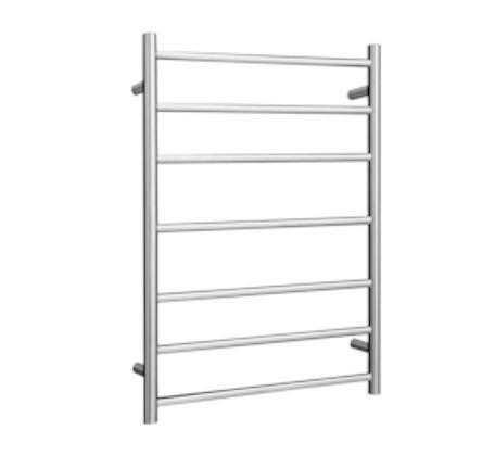 Thermorail Round 7 Bar Heated Rail 600X800 - Polished Stainless Steel - Burdens Plumbing