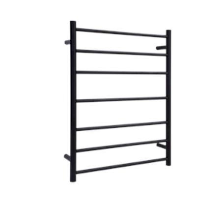 Thermorail 12Volt Ladder 600X800mm 7 Round Bar - Black - Burdens Plumbing