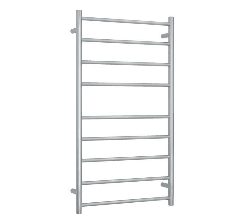 Thermorail Round 9 Bar Heated Rail 600X1080 - Polished Stainless Steel - Burdens Plumbing