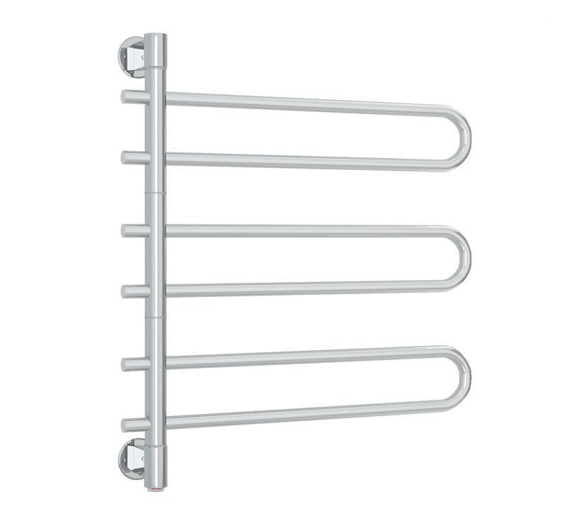 Thermorail Swivel Round 6 Bar Heated 675X740 - Polished Stainless Steel - Burdens Plumbing