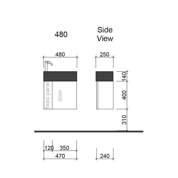 Timberline Frankie Wall Hung Vanity With Liberty Ceramic Top - Burdens Plumbing
