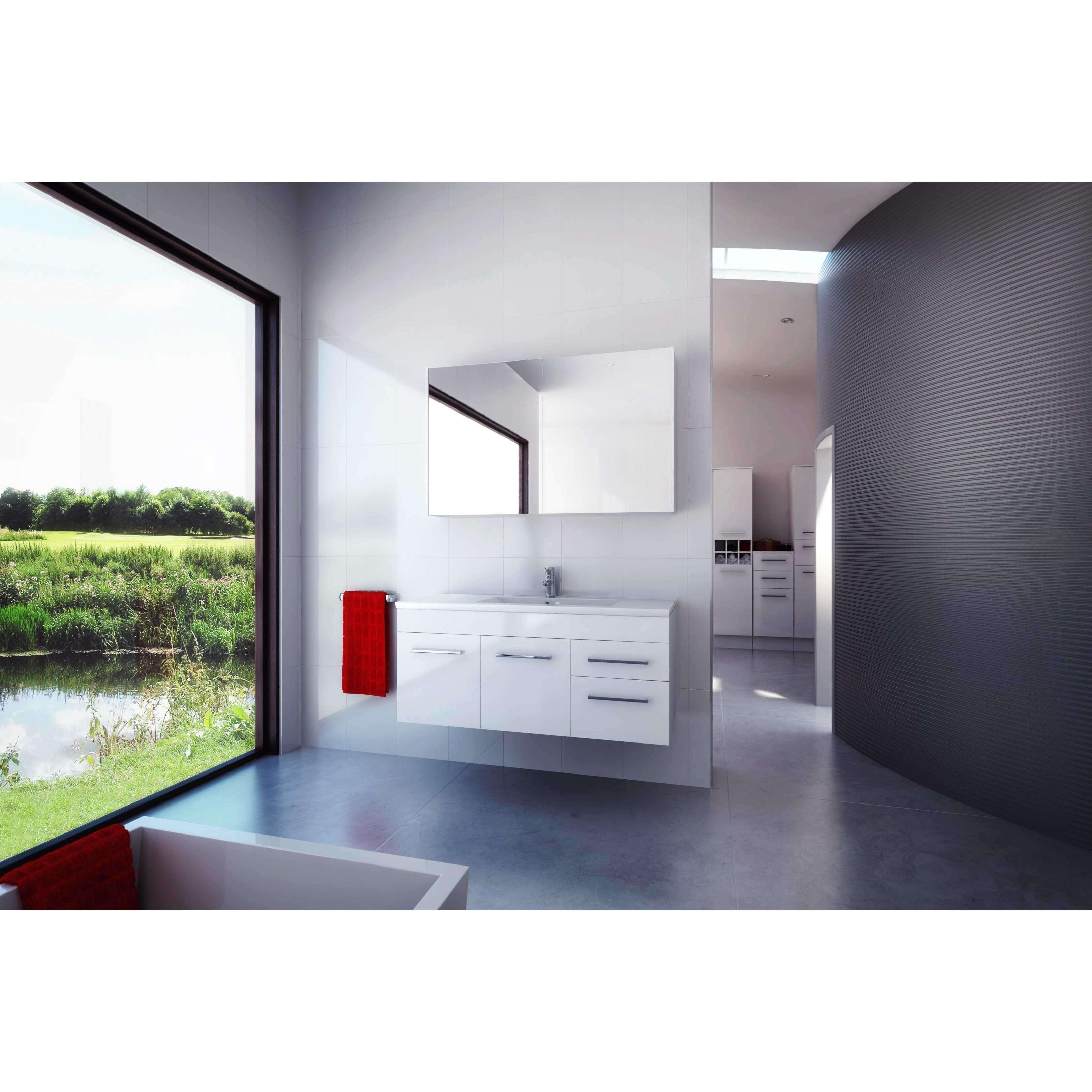 Timberline Indiana 900mm Alpha Offset Ceramic Top Wall Hung Vanity I90Osaw - Burdens Plumbing