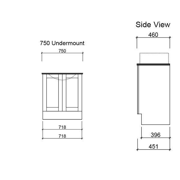 TIMBERLINE VICTORIA 900 VANITY SILK TOP CERAMIC BASIN FLOOR STANDING - Burdens Plumbing