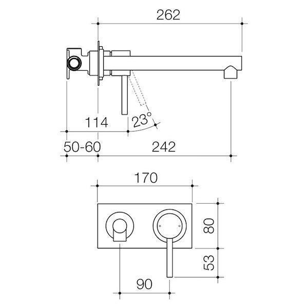 Titan Wall Bath Mixer Plate Mount Ss By Caroma(Caroma P#:99007Ss) - Burdens Plumbing