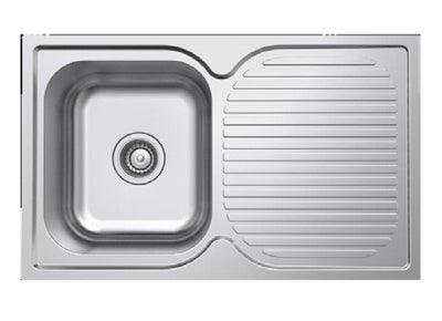 Turin 780mm Left Hand Bowl With Drainer(Castano P#:Tuss780Lh) - Burdens Plumbing