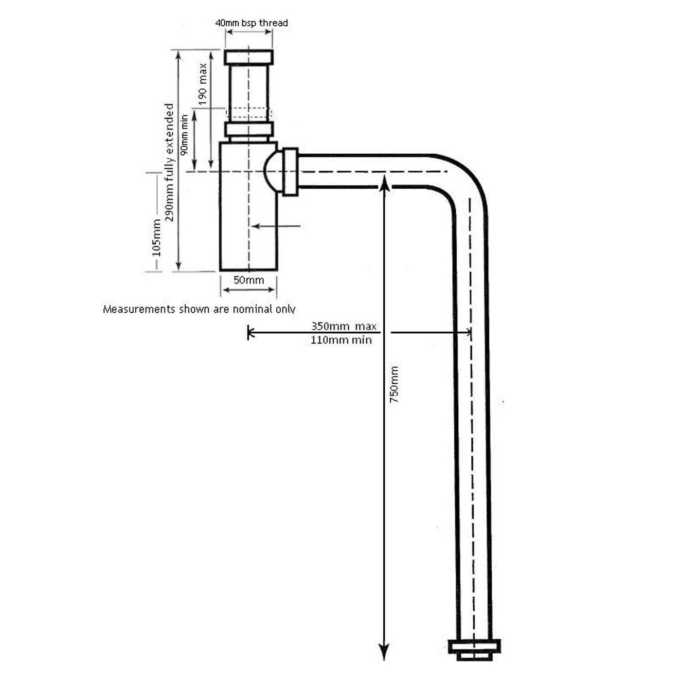 Turner Hastings Deluxe Brass 40mm Bottle S Trap-Matte Black - Burdens Plumbing