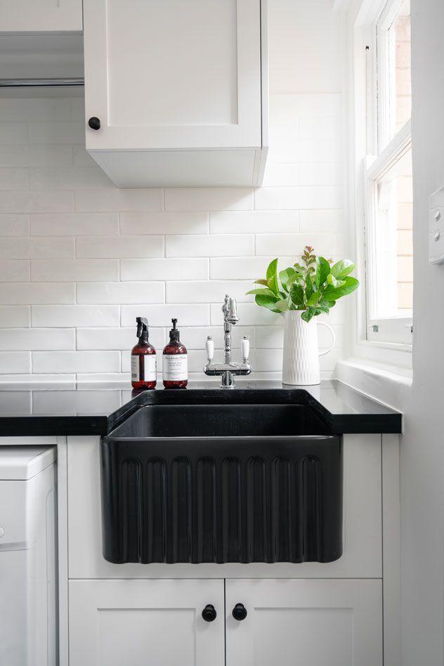 Turner Hastings Novi 51 X 46 Flat Front Fine Fireclay Butler Sink - Matte Black - Burdens Plumbing