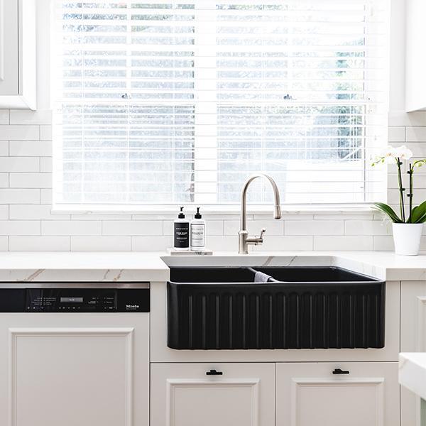 Turner Hastings Novi 85 X 46 Fine Fireclay Butler Sink - Matte Black - Burdens Plumbing