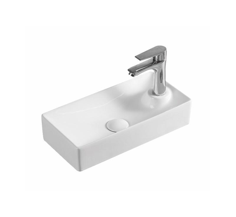 Tyrrell Gloss White Wall Hung Basin 445 X 200 X 95mm - Burdens Plumbing