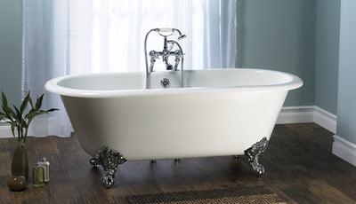 V+A CHESHIRE FREESTANDING BATH ADJUSTABLE BRUSHED NICKEL BALL & CLAW FEET - Burdens Plumbing