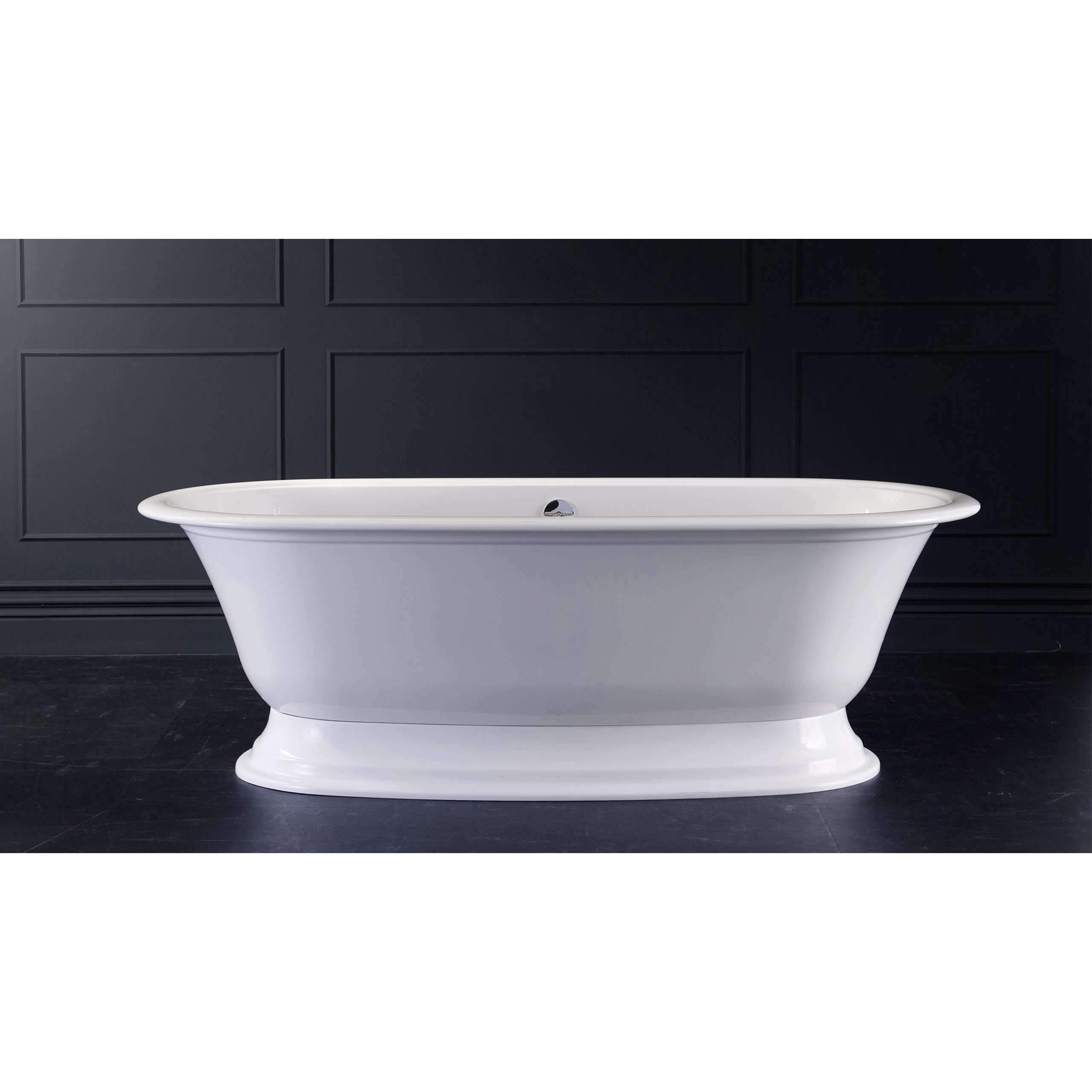 V+A Elwick Freestanding Bath Quarrycast White - Burdens Plumbing