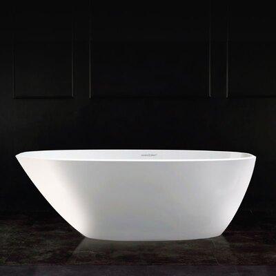 V+A MOZZANO 2 MATTE STONE FREESTANDING BATH WITH VOID NO OVERFLOW QUARRYCAST WHITE MATTE - Burdens Plumbing