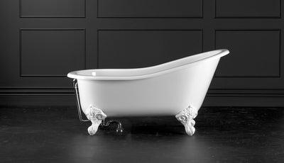 V+A SHROPSHIRE FREESTANDING BATH QUARRYCAST WHITE BALL & CLAW FEET - Burdens Plumbing