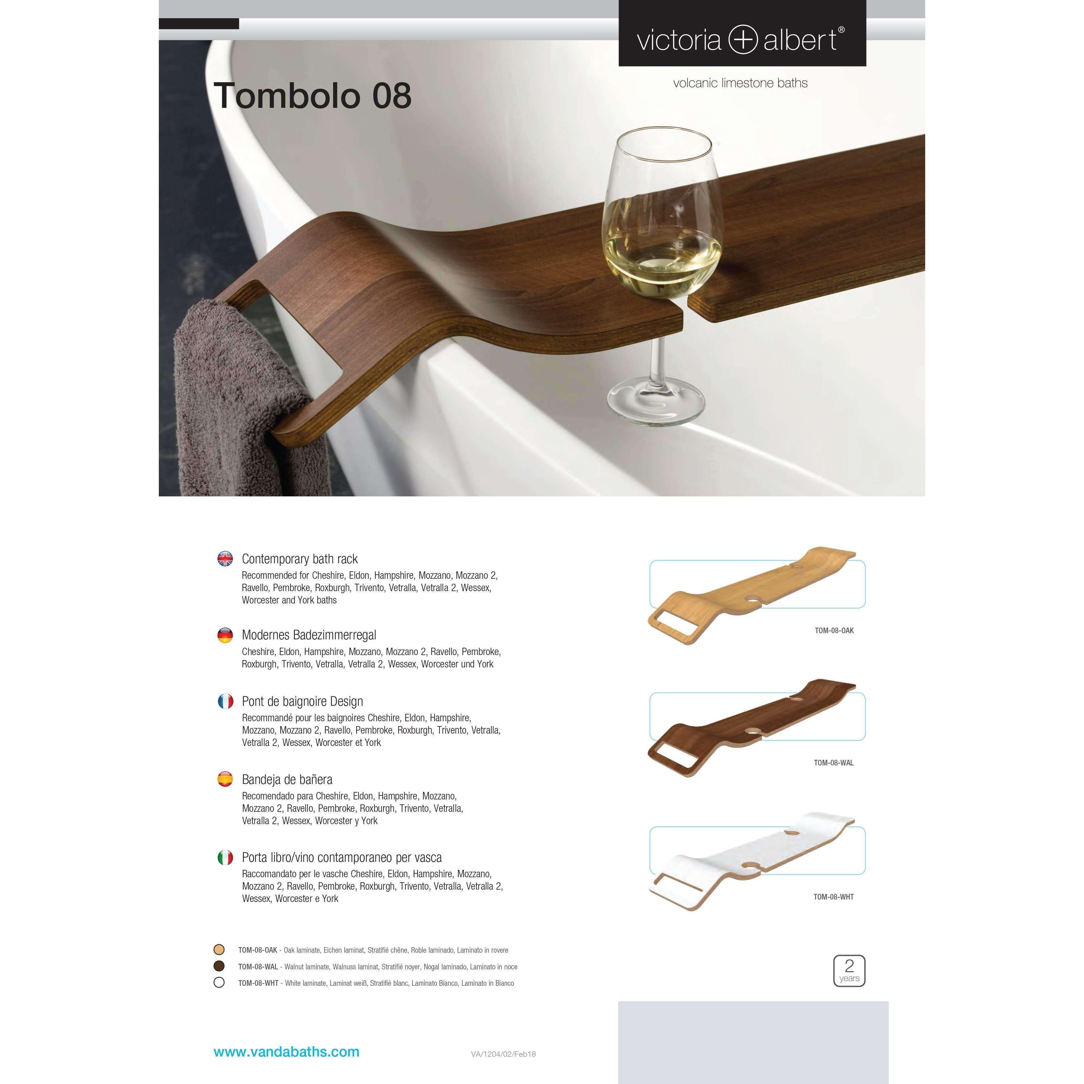 V+A Tombolo 08 Contemporary Bath Rack Walnut Laminate Finish - Burdens Plumbing