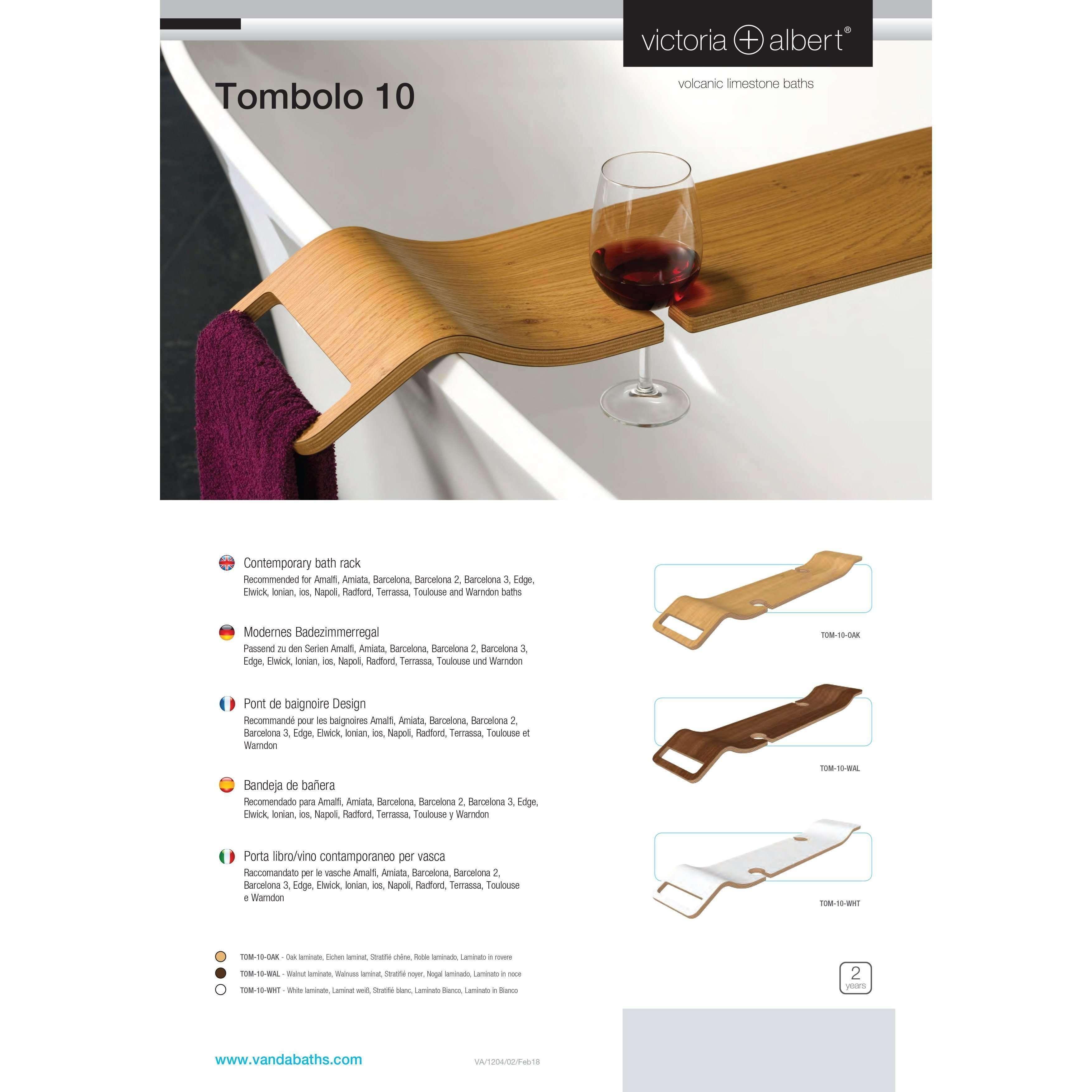 V+A Tombolo 10 Contemporary Bath Rack Walnut Laminate Finish - Burdens Plumbing