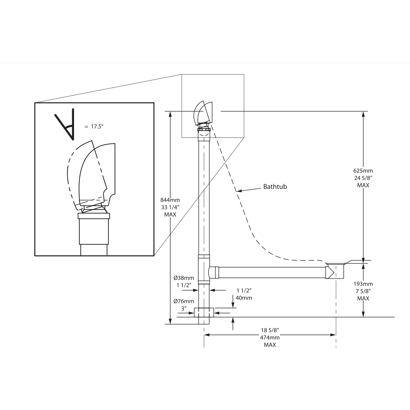 Victoria + Albert Kit 50 Bath Waste with Overflow – Polished Chrome - Burdens Plumbing