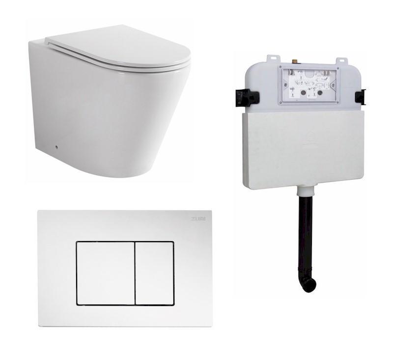 Zumi Java In-Wall Toilet Package Square Chrome Flush Plate - Burdens Plumbing